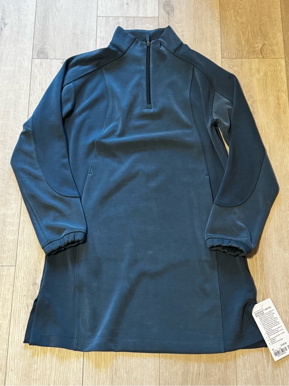 lululemon athletica Softstreme Half Zip Mini Dress Indochine Blue NWT Size M